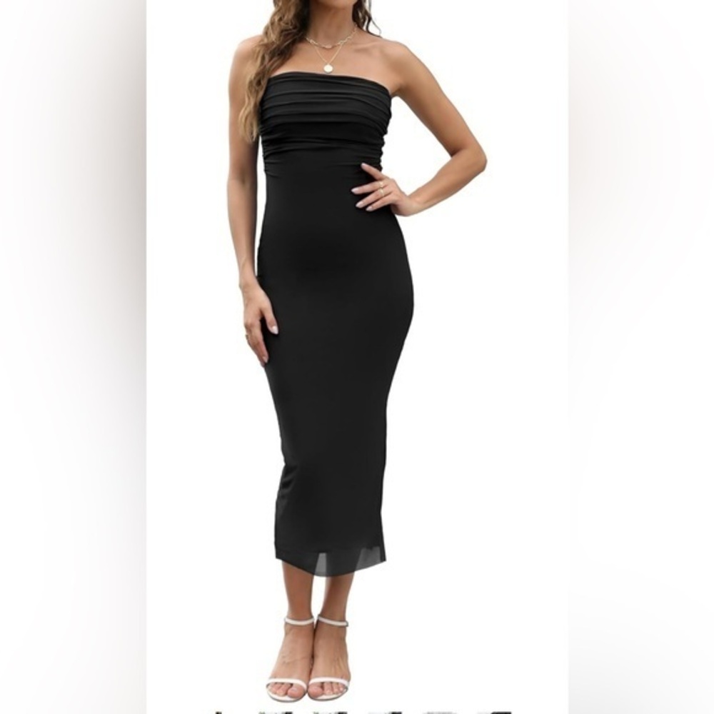 Women's Tie Dye Ruched Mesh Tube Dress Bodycon Midi Sheath Removable Straps S